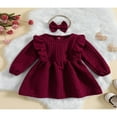 thumbnail image 2 of Ensemble Robe Fille Manches Longues Automne Robe Trapèze + Bandeau Nœud Papillon, 2 of 9