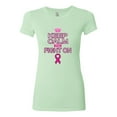 thumbnail image 2 of Keep Calm and Fight On Breast Cancer Awareness Womens Slim Fit Junior Tee, Mint, X-Large, 2 of 3