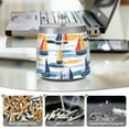 thumbnail image 6 of Yayeee Ashtray with Lid for Cigarette Smokeless Stainless Steel Home Ash Holder, Orange Hand Drawn Sailboats, 6 of 7