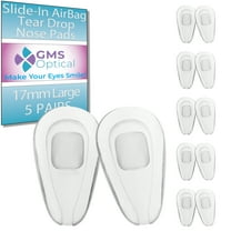 GMS Optical 17mm Long Length / 6mm Medium Width / 3mm Thick – Air Bag Slide-In Soft Silicone Nose Pads for Glasses, Eyeglasses & Sunglasses (5 Pair, Clear)