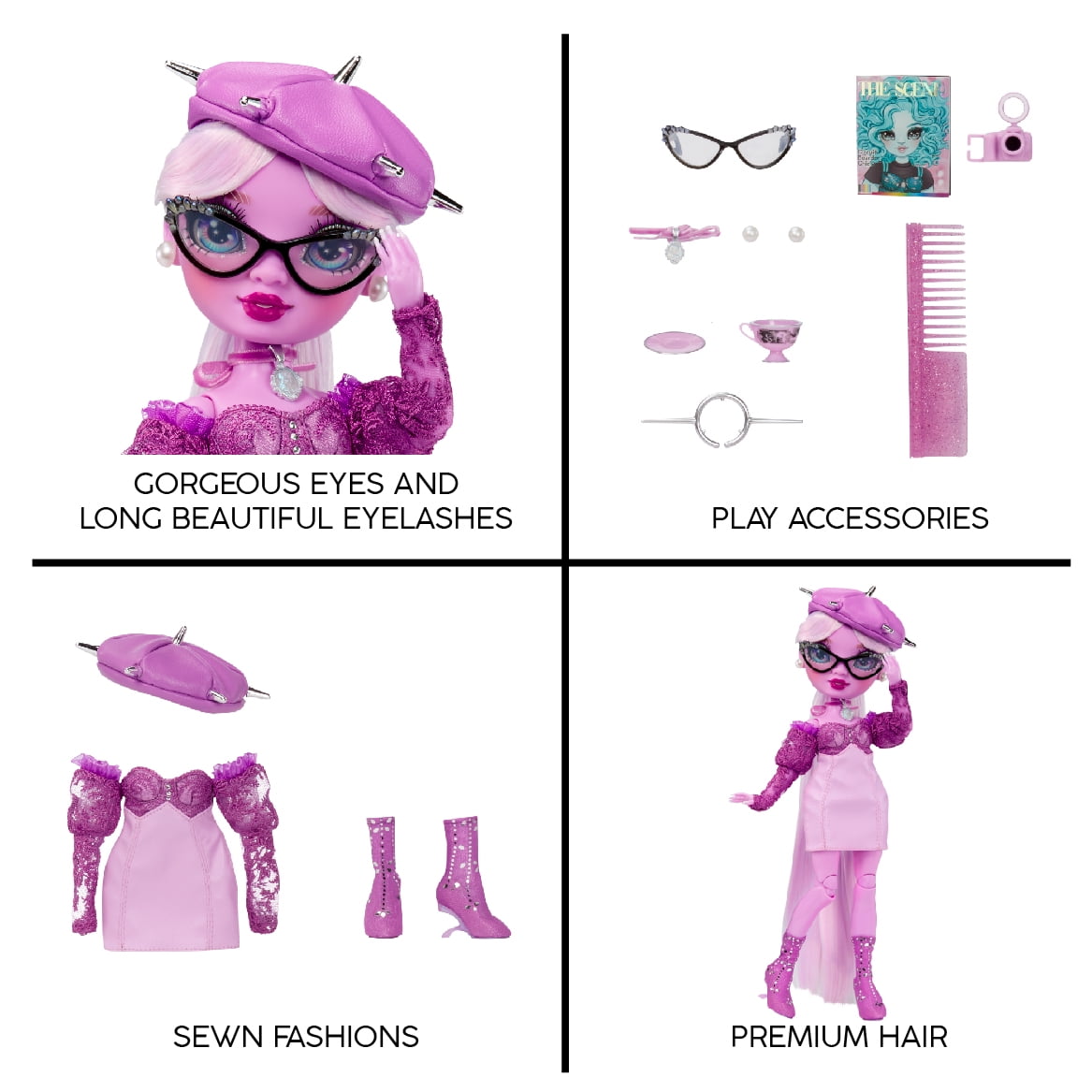 Rainbow High Shadow High Lavender Purple Fashion Doll, Collectible Outfit & 10+ Play Accessories Kids Gift 4-12