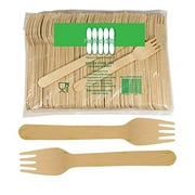 Perfect Stix Green Fork 158-250ct Disposable Wooden Forks (Pack of 250), Plain Forks