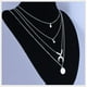 thumbnail image 5 of Fiudx Collar Elegante, Elegante Colgante de Aleación para Mujer, Elegante Dije de Disco Multicapa, Ideal para Fiestas, Regal Perfecto para La Familia, Tamaño Ajustable 50 a 80 Cm, Accesorio de Moda p, 5 of 6