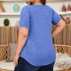 thumbnail image 5 of Tops de Talla Grande para Mujer, Corta, Cuello Cuadrado, Túnica Holgada de Verano para Leggings. Azul XXXL, 5 of 8