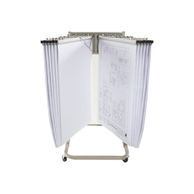 Brookside Design MRWH - Mobile Rack - Support de Plan - Mobile - Acier Lourd - Argent, beige Sable