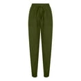 thumbnail image 4 of HomeGardon,Linen Pants Women Fashion Casual Solid Color Elastic Loose Pants Straight Bound Feet Trousers Pants,S-XXXL, 4 of 6