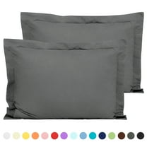 Flxxie Ultra Soft Microfiber Pillow Shams Set of 2, Standard 20" x 26", Dark Gray