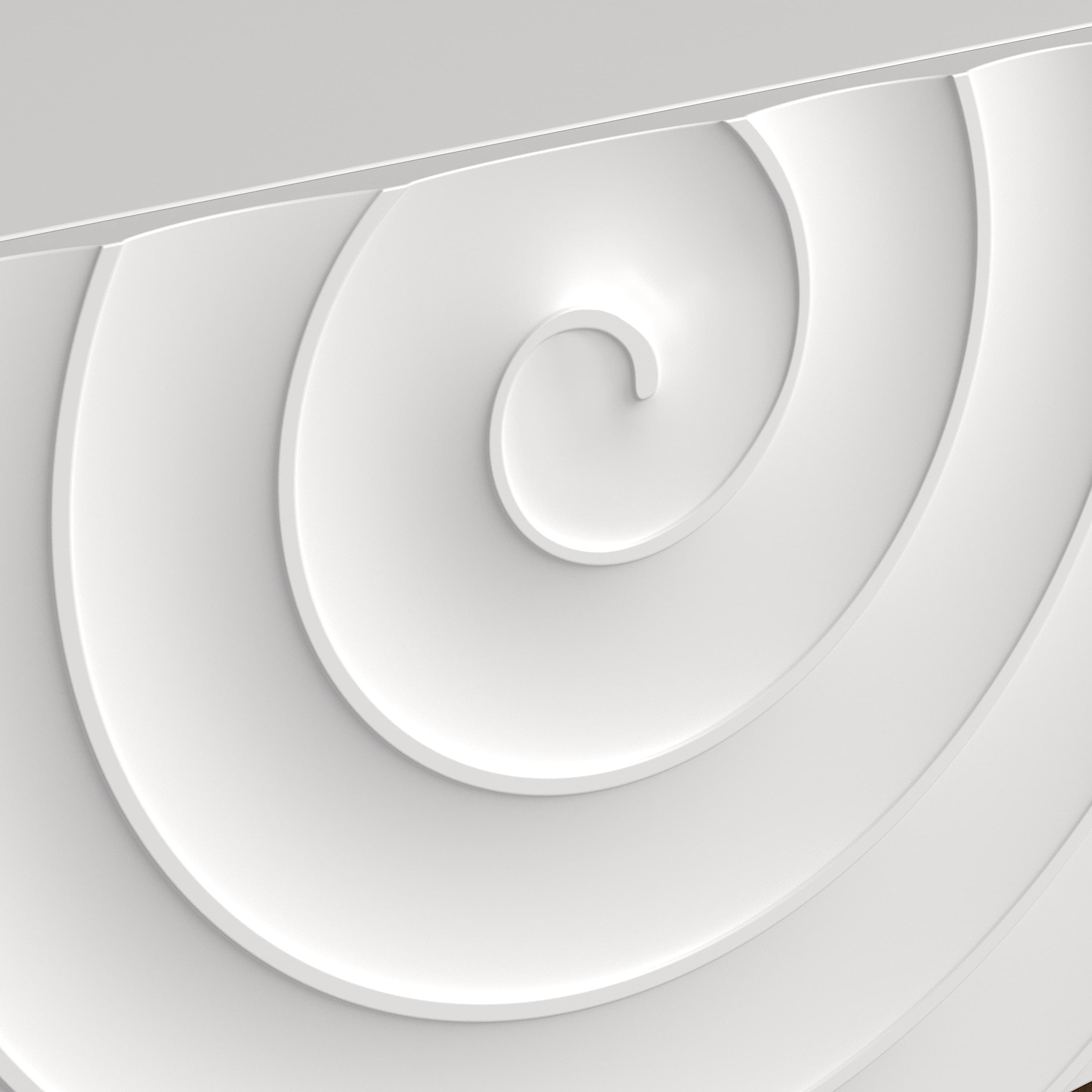 Aukfa TV Stand for TVs up to 65",Entertainment Center,3D Spiral Wave, Rounded Corners,White
