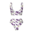 thumbnail image 5 of Daiia Orchids Flowers Women's Bikini Set Two Piece Swimsuit High Waisted Bikini Adjustable Straps Bikini Perfect for Beach, Pool, and Summer Vacation-Large, 5 of 9