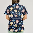 thumbnail image 5 of LHVUOA Scrub Tops for Women Short Sleeve V Neck Tops with Cute Printed Cozyfit Scrubs for Women, 5 of 6