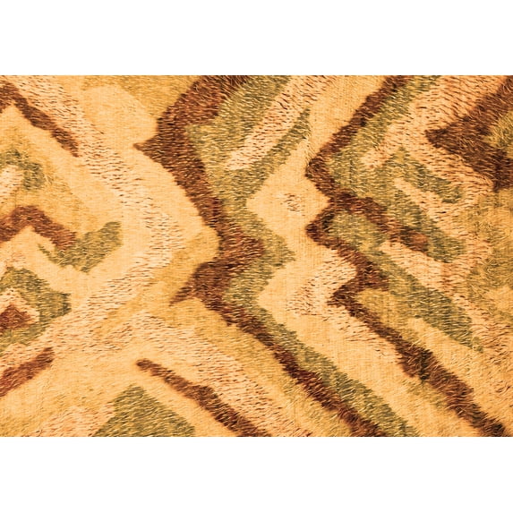 Ahgly Company Indoor Rectangle Abstract Orange Modern Area Rugs, 5' x 7'