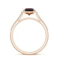 thumbnail image 3 of 925 Sterling Silver Pear Shaped Rhodolite Halo Ring, Moissanite Engagement Ring in Rose Gold Plated| Teardrop June Birthstone Wedding Ring, Birthday, Anniversary Jewelry, Ring Size 8, 3 of 4
