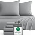 thumbnail image 3 of BedVoyage Soft Twin Sheets - Melange Luxury Bedroom Sheet Set, 3pc Softest Cooling Bedding, Viscose Derived from Bamboo and Cotton, Deep Pocket 16" - Silver, 3 of 9