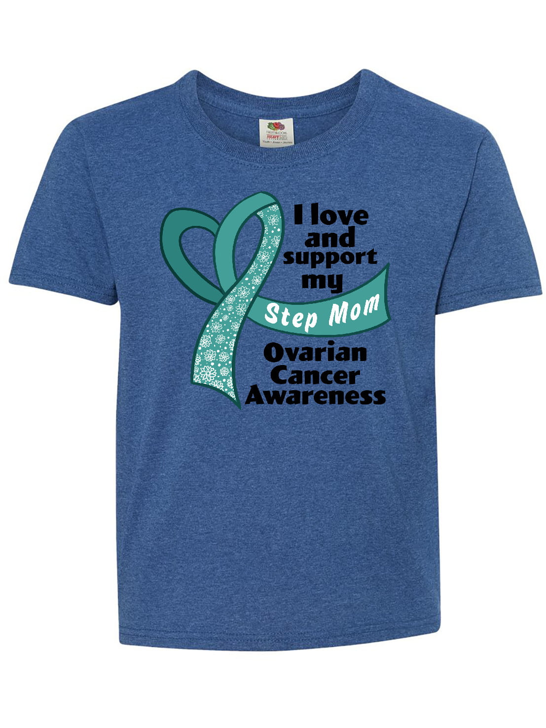 Love Mom Teal Ribbon Ovarian Cancer Awareness Short Sleeves Shirt Unisex Hoodie Sweatshirt For Mens Womens Ladies Kids.
