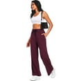 thumbnail image 6 of Cadmus Lightweight Wide Leg Pants for Women 30" High Waisted Casual Lounge Travel Work Sweatpants Loose Fit, 6 of 9