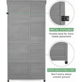 thumbnail image 6 of Outdoor Wooden Storage Shed with Metal Top, Tall Vertical Tool Cabinet for Backyard Garden Patio Lawn, 6 of 6