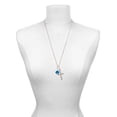thumbnail image 3 of Delight Jewelry 12mm Faceted Teal Glass Spinner Everlasting Love Engraved Cross Zoey Necklace, 28", 3 of 4