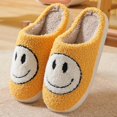 thumbnail image 1 of Zapatillas de Interior para el hogar para mujer, pantuflas con cara sonriente con diseño Kawaii, zapatos cálidos y suaves de felpa para el hogar, 1 of 4