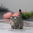 thumbnail image 1 of Adornos de gatito tallados en madera hechos a mano, animales pequeños, decoración creativa de escritorio de madera para gatos, manualidades, 1 of 6