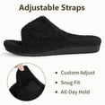 thumbnail image 4 of Litfun Women's Fuzzy Orthopedic Slippers with Arch Support Open Toe House Shoes for Plantar Fasciitis, Black, 4 of 8