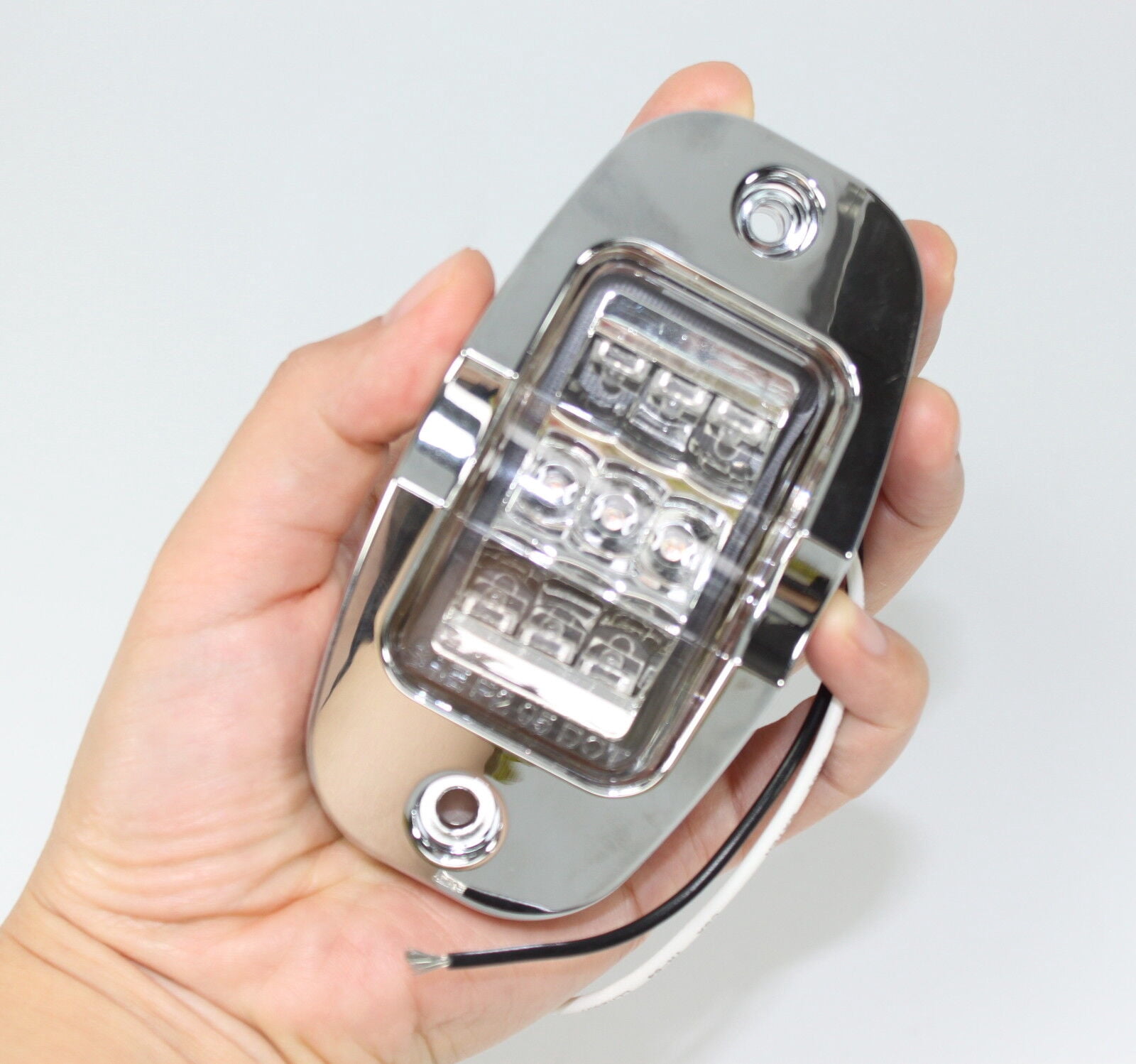 35104C-RE 2 BIG Red w Bezel 9 Diode 4" LED Clearance Side Marker Light Truck Trailer RV