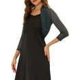 thumbnail image 4 of INSPIRE CHIC Boléro Châle Élégant Semi-Transparent à Manches Longues pour Femme m Gris, 4 of 6