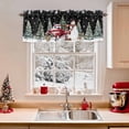 thumbnail image 2 of Christmas Truck Snowman Valances for Windows, 42 x 18in, Xmas Tree Snowflakes Animal Black Rod Pocket Kitchen Valance Curtain Light Filtering Window Treatments for Living Room Bedroom, 1 Panel, 2 of 7