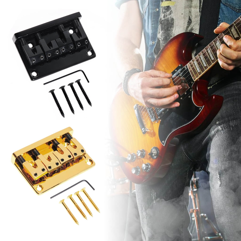 Oasiva 79.5x51.5MM Guitar Bridge Assembly Metal Texture Perfect for Electric Guitar