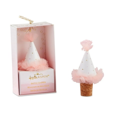 Kate Aspen Pink Party Hat Bottle Stopper - Set of 2