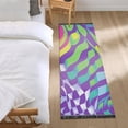 thumbnail image 3 of Yayeee Runner Rug for Bedroom 2'x6' Machine Washable Hallway Non Slip Mat, Green Wavy Pattern, 3 of 8