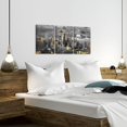 thumbnail image 3 of Hieng - 3 Piece Seattle Canvas Wall Art City Skyline at Sunset Pictures Washington Cityscape Art Black and White Gold Wall Decor, 3 of 6