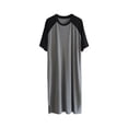 thumbnail image 1 of Chemise de Nuit Homme Coton Raglan Vêtements de Nuit Légers Robe de Pyjama Respirante Col Rond Chemise de Nuit Noir/gris Foncé TG, 1 of 9