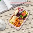 thumbnail image 5 of Aoznliie Bento Box, Portable Divided Lunchbox with Heat Sealed Lid & Cutlery,Microwave Safe in Pink,9x6x3 inch, 5 of 7