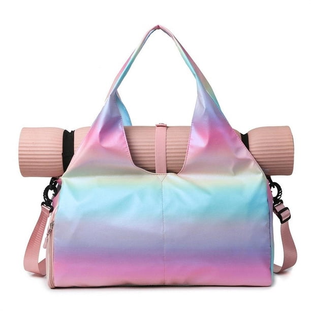 Bolsa para esterilla de perfecl con compartimento para zapatos bolso de mano gimnasio oficina vi Rosa