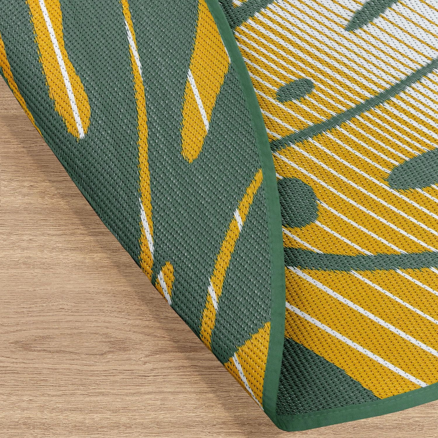 Tapis d'extérieur rond Dalecroft Leaf, 6 pi x 6 pi, polyoléfine tissée 6 pi x 6 pi MS TAPIS LEAF 6'6"