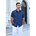 thumbnail image 5 of COOFANDY Men's Lightweight Breathable Short Sleeve Shirt, 100% Polyester, Easy-Care Wrinkle-Resistant for Daily Casual and Office Wear, 5 of 8