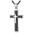 thumbnail image 1 of Cadenas de Triple Cruz SacredGleam01 1Pza Negro Collar Triple Cruz Dije 3x5.3cm Metal. High Monaco MXRMG-001, 1 of 5