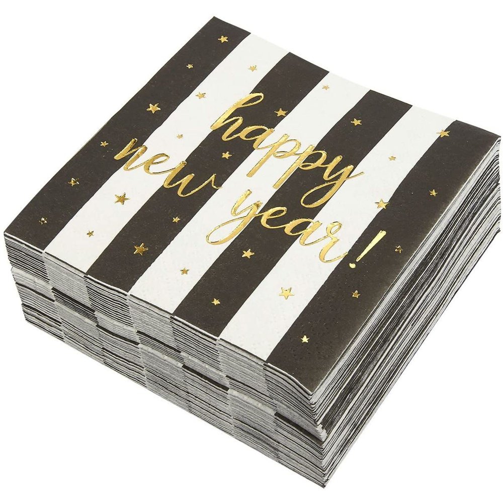 50Pack Cocktail Napkins 2020 Happy New Year! Disposable Paper Party