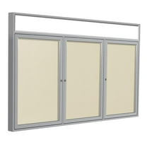 Ghent's Vinyl 48" x 96" 3 Door Enclosed Bulletin Board in Ivory