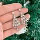 thumbnail image 5 of Pendientes de árbol de Navidad con circonitas y diamantes de la serie navideña Pendientes asimétricos de Papá Noel con copos de nieve para mujer, 5 of 6