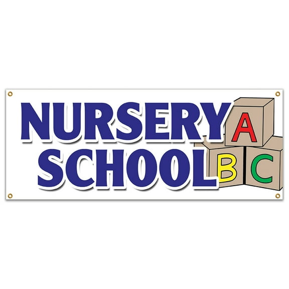 NURSERY SCHOOL BANNER SIGN licensed accredited kindergarten day care