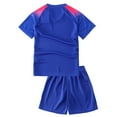 thumbnail image 3 of Hiheart Boys Quick Dry Short Sleeve T-shirt and Mesh Shorts Soccer Set Sports Team Uniforms Colored Blue 9-10 Years, 3 of 7