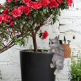 thumbnail image 2 of Planter Decor, Cat with Basket Plant Pot Hanger, Cat Aquarium Decorations, Miniature Fairy Garden and Flower Pot and Vase, Indoor Outdoor Usage, Grey, 2 of 8