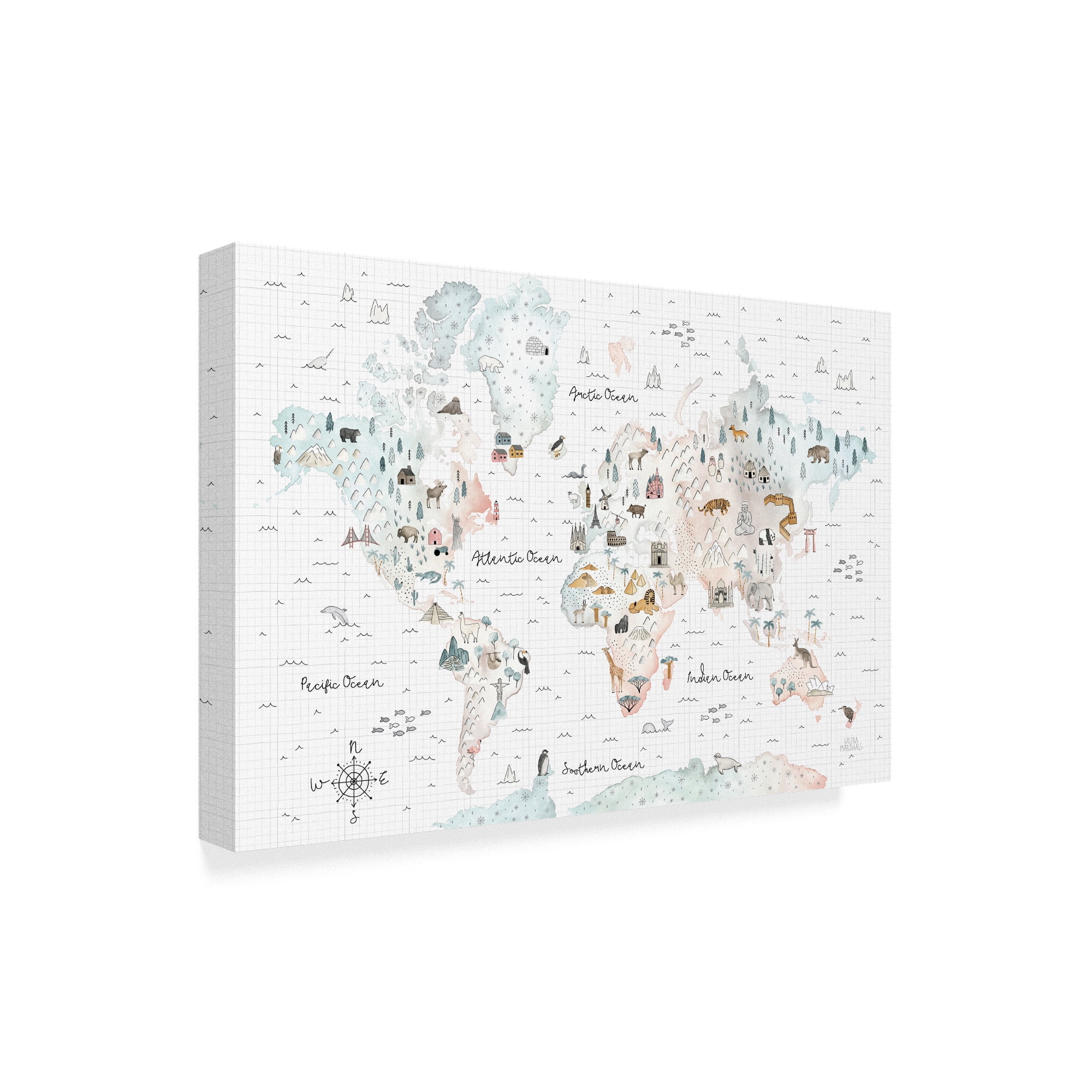 Trademark Fine Art 'World Traveler I' Canvas Art by Laura Marshall