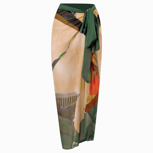 Nouvelle Robe de Plage Aguichant Imprimée Rétro Maillot de Bain Jupe Longue Tenue de Fête Tenue de Plage Été