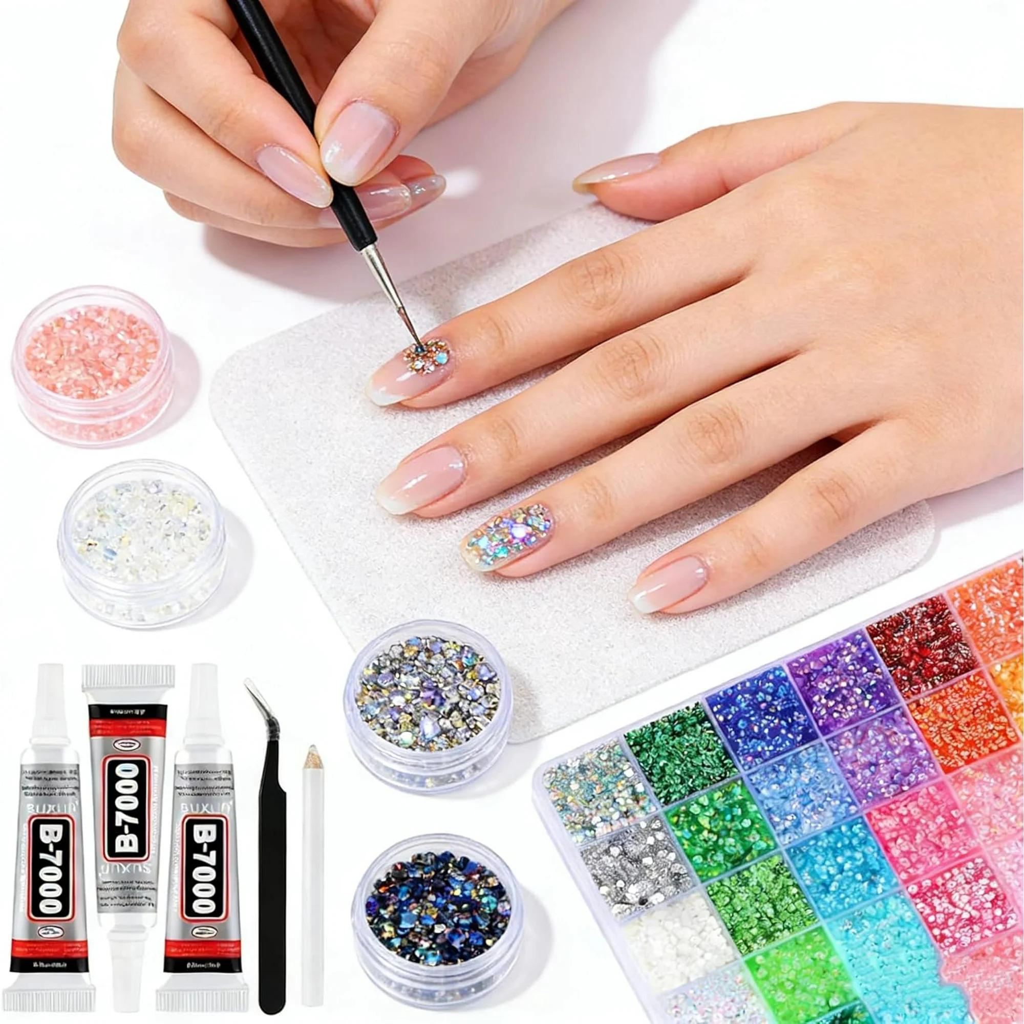 Colorful DIY Resin Rhinestone Kit,2026 New Resin Jelly Rhinestones for Bedazzling for Crafting Nails Face Makeup Crafts Tumblers (40 Colors)