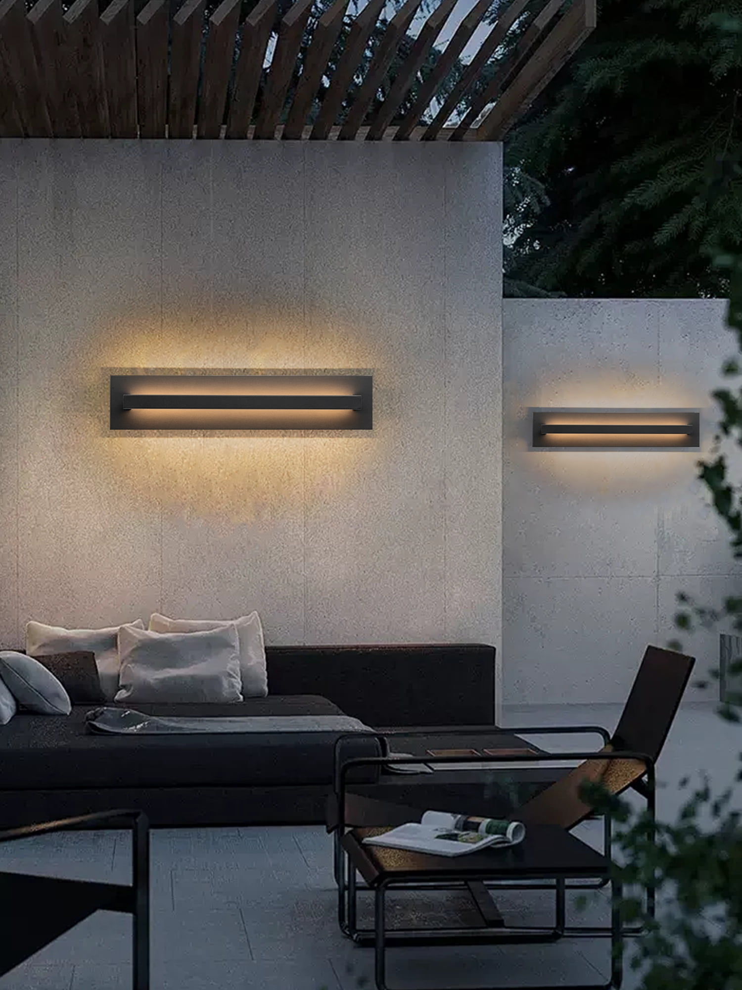 31.5 inch Black Modern Outdoor Led Wall Sconce