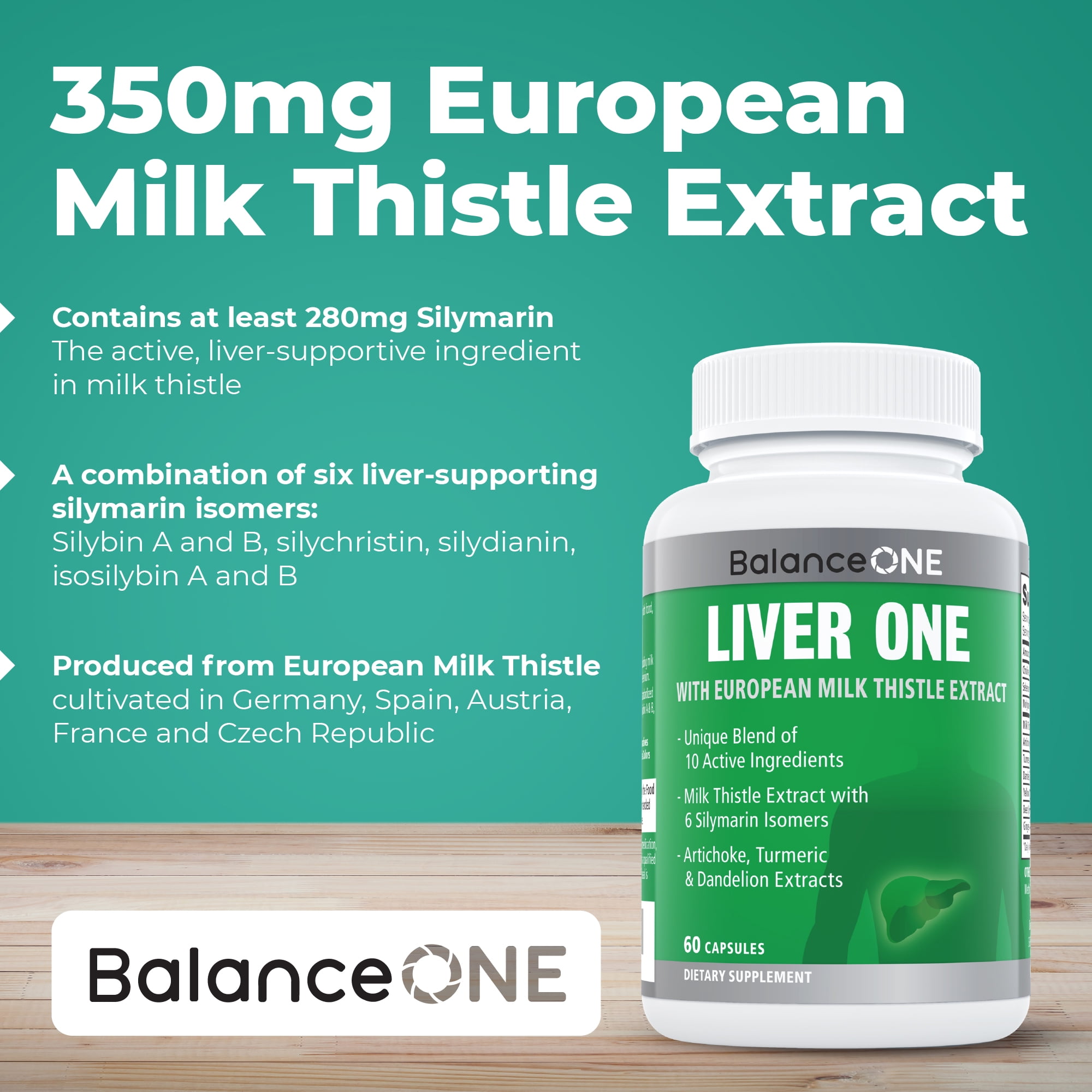 Balance One Liver Support with Milk Thistle & Artichoke, 30 Day Supply