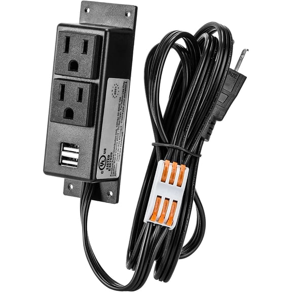 Briidea Gun Safe Power Outlet Kit, Universal Fit, AC & USB Outlet, Includes Adapter, 1 Pack, for Interior Dehumidifiers and Lights, Black