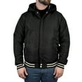 thumbnail image 5 of Victory Outfitters Men's Varsity Hooded Reversible Fleece Jacket with Faux Leather Sleeve, 5 of 5